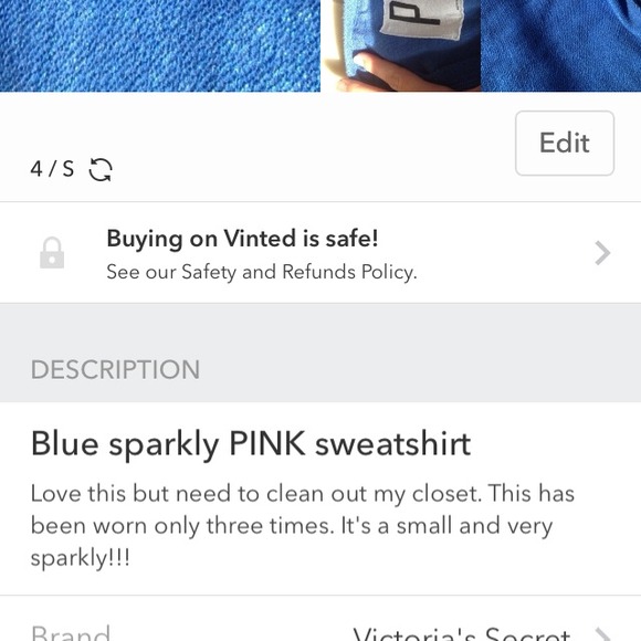 ❤️sold❤️Sparkly Blue VS sweatshirt - Picture 2 of 2