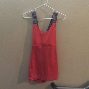 Lululemon v-neck tank coral with heathered grey