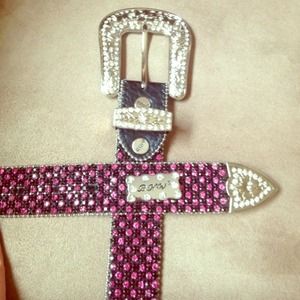 Bling pink and black rhinestone belt