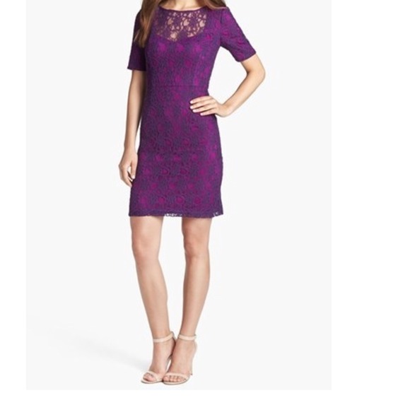 Ivy & Blu Lush Floral Lace Sheath Dress. Reduced.