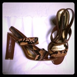 Vince Camuto Pony Hair Slingback Leather Sandals