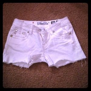 SOLD MISS ME bling white shorts