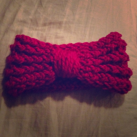 ❤️☕️Warm Red Bow Headband Homemade