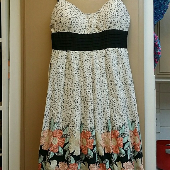 Black and beige floral dress