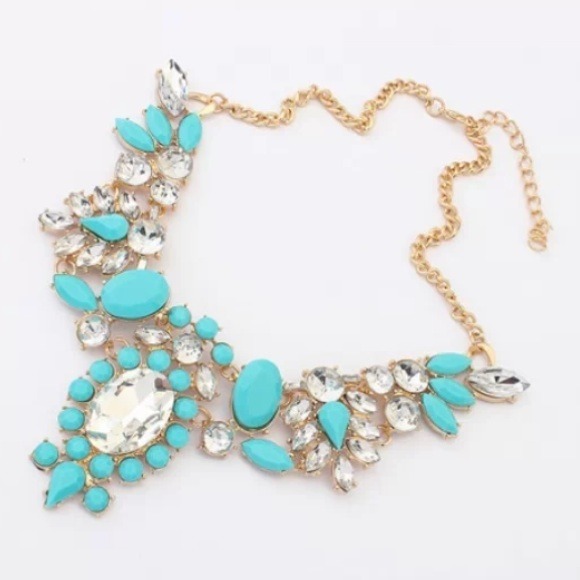 Jewelry - Make an Offer! Light Blue Crystal Resin Necklace