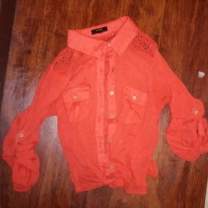 NWOT button up crocheted top