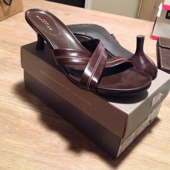 Nordstrom Brown leather heeled sandals