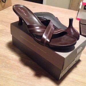 Nordstrom Brown leather heeled sandals