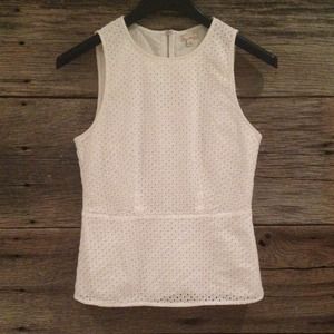 GAP White Eyelet Peplum Top