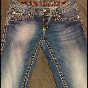 Size 25 long Rock Revival jeans from the Buckle.