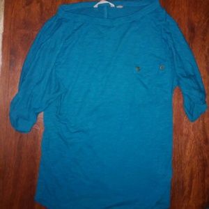 Blue top with metal accents