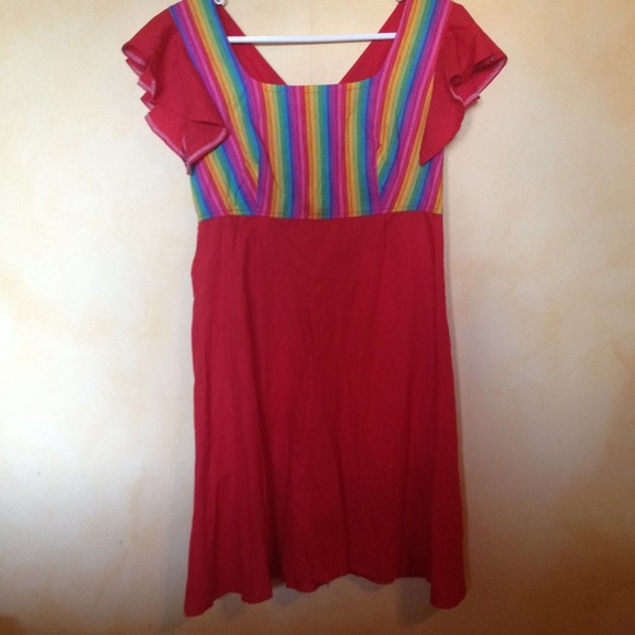 Vintage Dresses & Skirts - 🚫SOLD🚫 🌈Vintage 70s Groovy Rainbow Mini dress