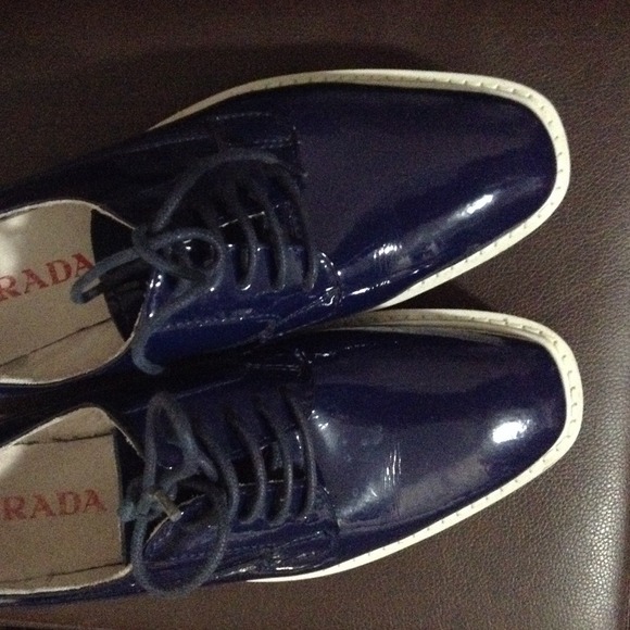 Prada Platform shoes. Navy blue