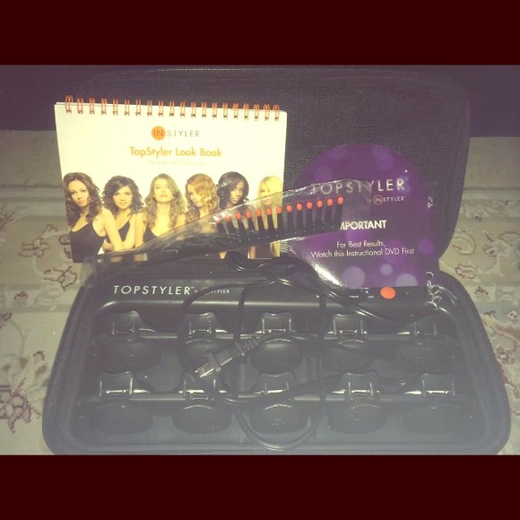 Top styler heated ceramic styling shell with case