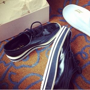 Prada Oxford Platform Shoes Size 6
