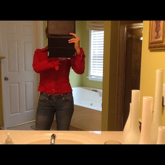 Cache red jacket w/ zippers and silver snaps!