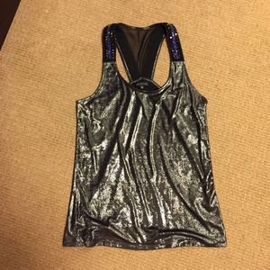 Guess (tiesto ed) studded rhinestone metallic top