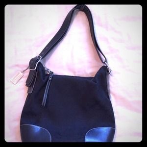 Coach signature c leather and fabric bag