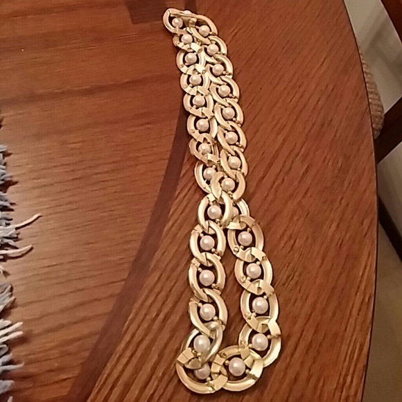 Gold plated,and pearls necklace