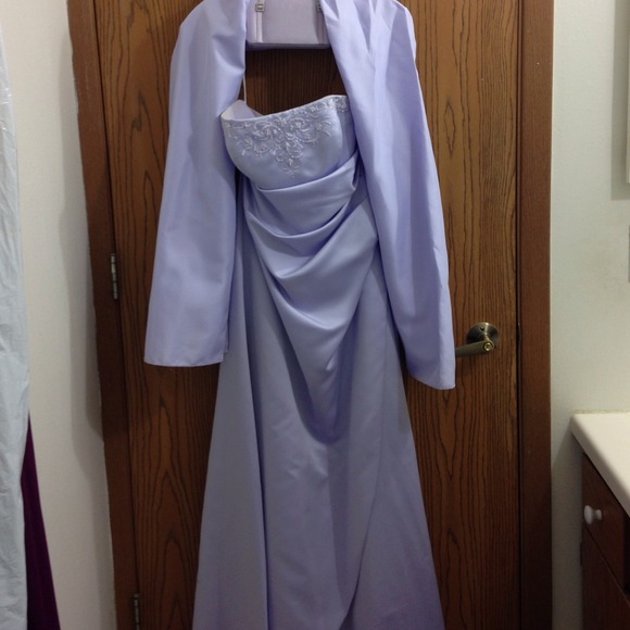 Dress, wrap and matching purse all orchid.