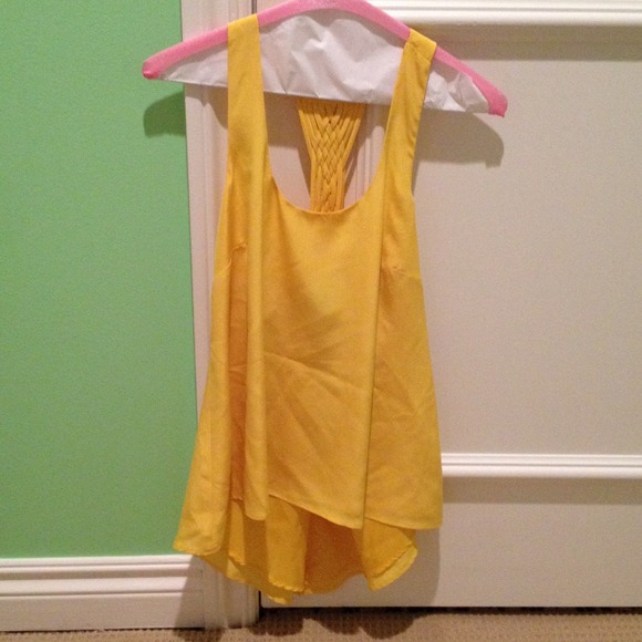 NWT Yellow Silk Tank
