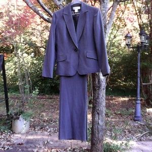 Gray pin stripe pant suit
