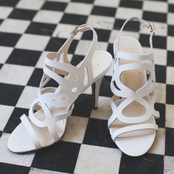 BCBG Shoes - BCBG White Cut Out Heels