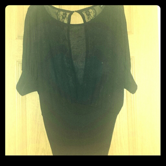 Black top sheer open back
