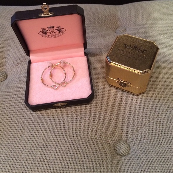 Juicy Couture Gold Diamond Heart Earrings