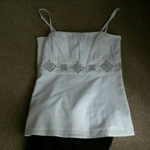 White and sequin tank