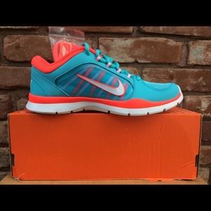Nike Flex Trainer Blue/Coral - Size 6