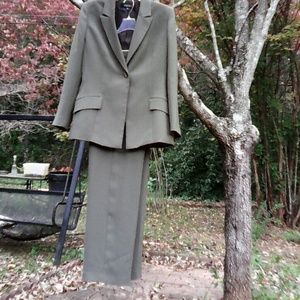 Lovely shade of olive green pant suit