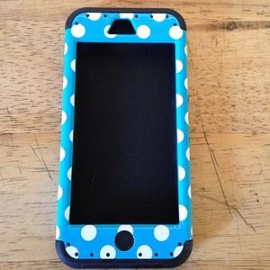 IPhone 5c blue polka dot phone case