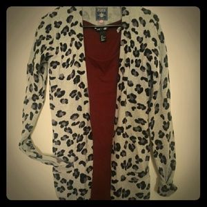Snow leopard print cardigan