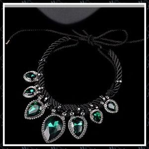 Green Crystal Choker Necklace