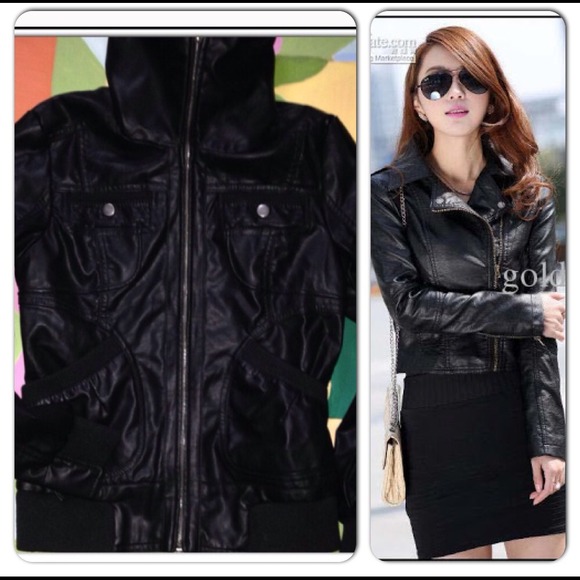 Xhilaration Faux Leather Black Jacket S