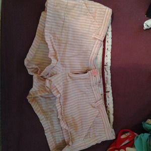 Hollister Pink and white striped Shorts