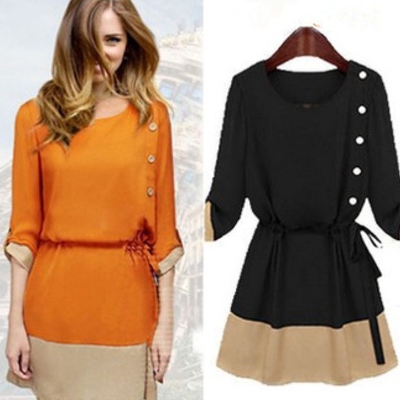 Gorgeous flirty orange and cream dress!