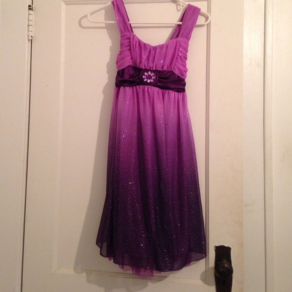 Sequin Hearts Purple ombré dress