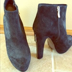 BCBG black suede booties