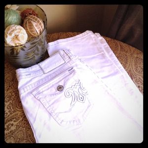 Gently worn white MEK jeans