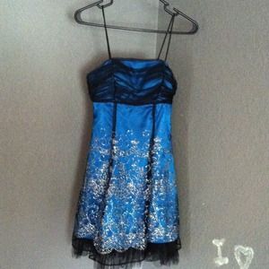 Blue & black dress with blue & silver sparkles✨