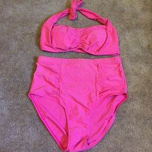 Forever 21+ Pink High-waisted Bikini Set in XL