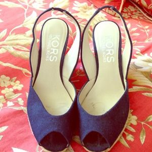 Kors Michael Kors navy blue slingback espadrilles