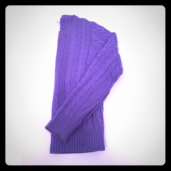 JCREW Cableknit Sweater Purple