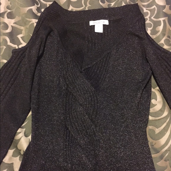 Arden B Long black shimmery top