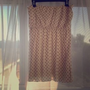 Strapless poka-dot dress