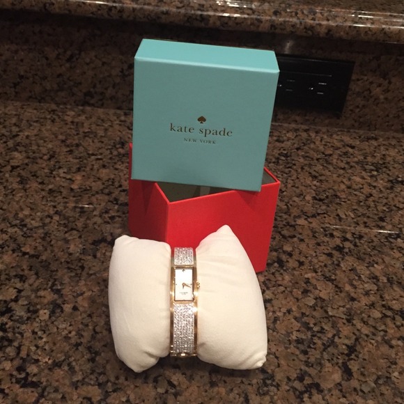 Kate Spade gold and rhinestone bangle bracelet