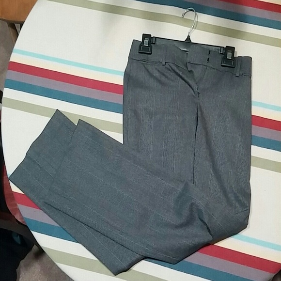 Dark Gray Plaid Dress Pants