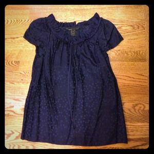 Marc Jacobs navy blue silk ruffle top